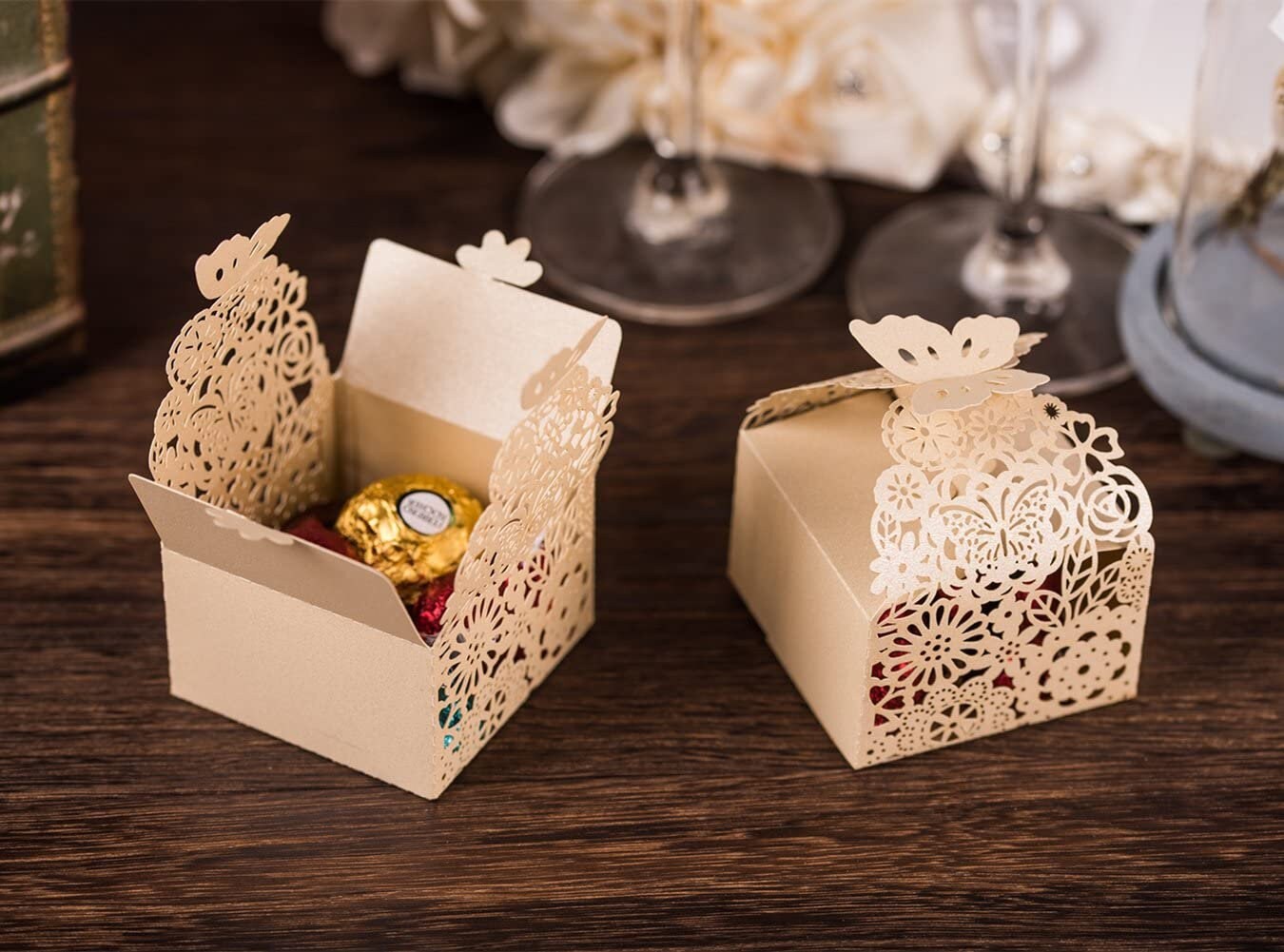 50pcs Laser Cut Favor Boxes 2.6 x 2.6 x 1.6 Etsy