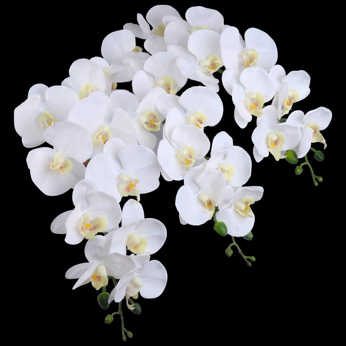 Artificial Orchid Stems Set of 3 PU Real Touch White Orchid 37 Etsy