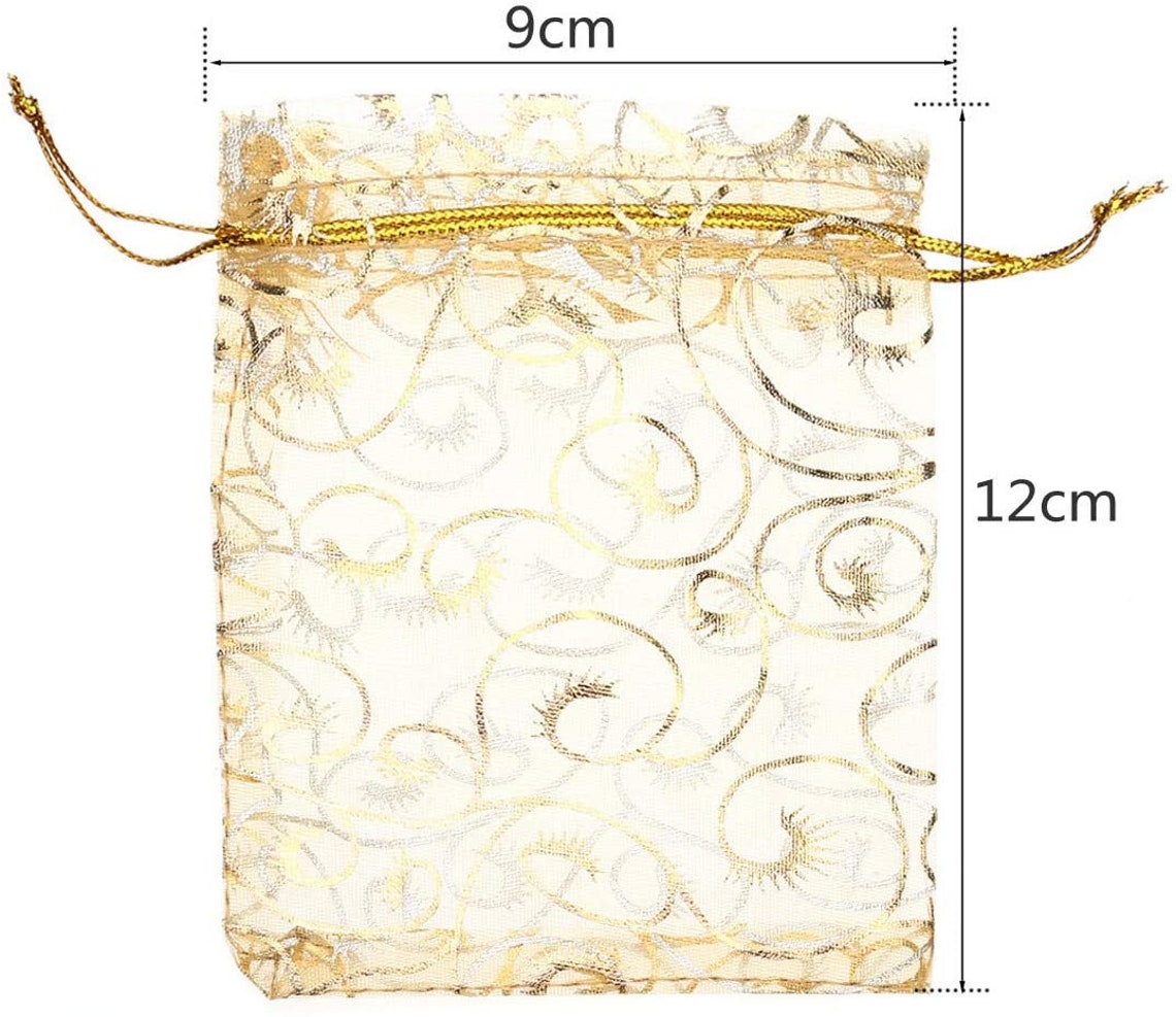 Organza Drawstring Gift Bags 100PcsGolden Etsy