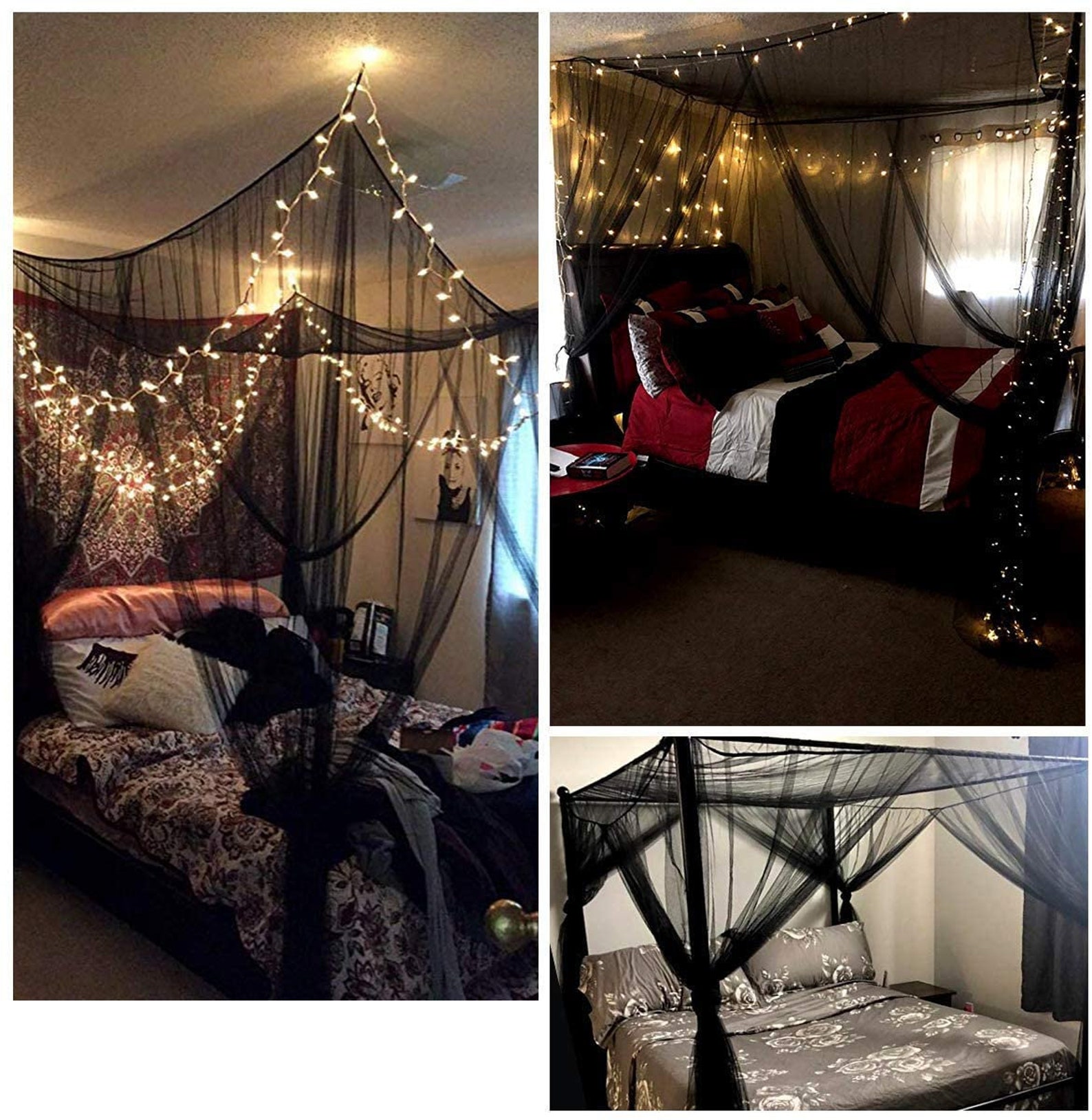 Mosquito Net for Bed Bed Canopy with 100 led String Lights Etsy