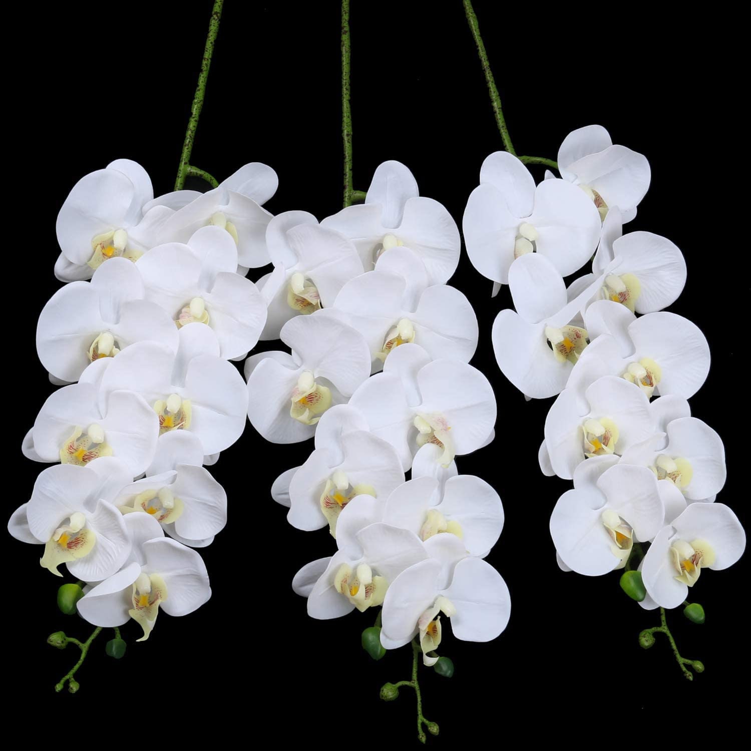 Artificial Orchid Stems Set of 3 PU Real Touch White Orchid 37 Etsy
