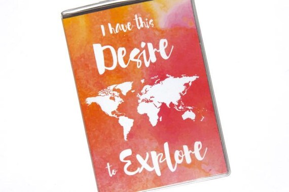 Passport Cover I Have This Desire To Explore Watercolor Etsy