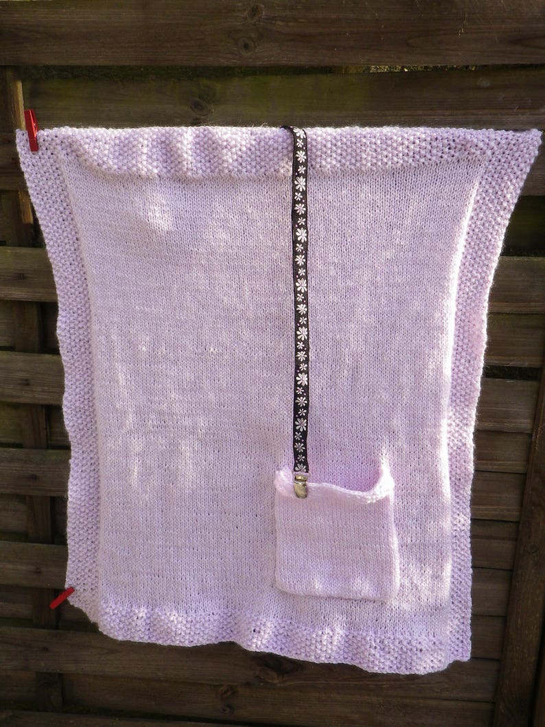 Small Purple Pastel Purple Baby Knit Travel Blanket Etsy