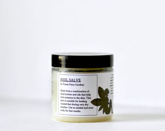 Cracked Heels • Intensive Moisture Salve • Vegan • Shea Butter • Dryness Relief • Healing Balm • Gentle Oil-Based • All Natural • 4 oz glass