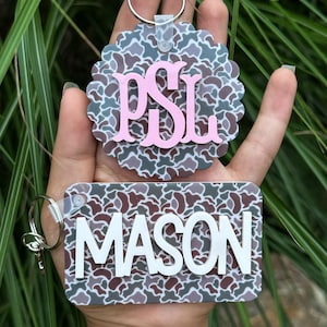 Back Pack Bag Tags - Personalized Acrylic Name Bag Tag - Back to School Bag Tag - Diaper Bag Tag - Tags for Girls and Boys - Bag Charm