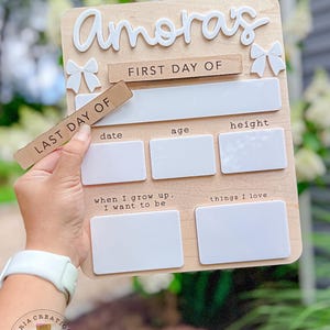 Interchangeable Personalized Back to School Sign for Kids - Custom Wooden First Day/Last Day Sign - Back to School Board for First/Last Day
