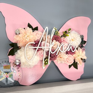 Butterfly Floral Nursery Name Sign: Acrylic Kids Room Decor - Etsy