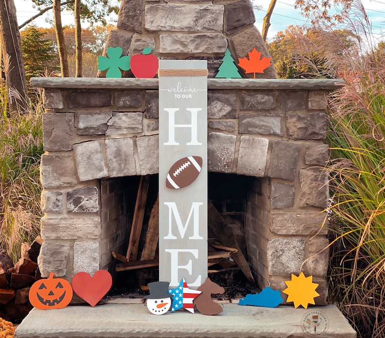 Welcome to Our Home Wood Sign With Interchangeable O Wood - Etsy