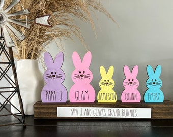 Personalized Bunny Family - Wooden Easter Bunnies - Custom Easter Bunny Family - Custom Easter Gifts - Easter Decor - Gift for Grandma