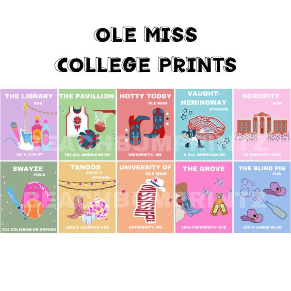 Ole Miss College Prints Pack