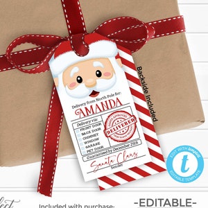 Weihnachtsgeschenkanhänger, Nordpol-Geschenkanhänger, Weihnachtsmann-Geschenkanhänger, spezielle Lieferung Geschenkanhänger, Feiertags-Geschenkanhänger, personalisierte Geschenkanhänger #1065