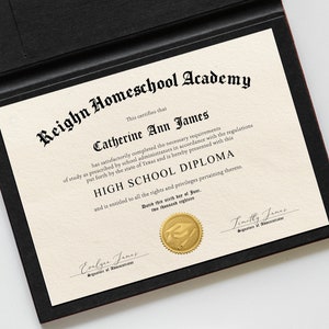 Editable Homeschool Diploma Template, High School Diploma, High School Graduation Certificate, Printable DIY Diploma, Fake Diploma #2117