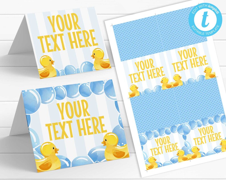 Rubber Duck Table Tents Rubber Duck Place Cards Rubber Duck Food Labels Rubber Ducky Decorations Birthday Party Baby Shower