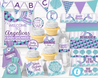 Mermaid Baby Shower Decorations Etsy