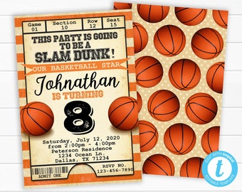 Basketball Invites Etsy