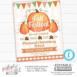 Fall Festival Flyer Invitation, Fall Festival Poster, Fall Festival Fundraiser, Church Fall Festival, School Fall Festival Invitation #1013