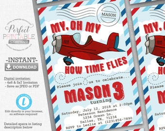 airplane invitation etsy