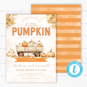 Thanksgiving Dinner Invitation - Pumpkin Patch Thanksgiving Invite - Thanksgiving Potluck Invitation - Editable Template #2109