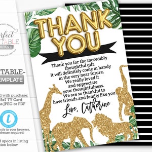 Deer Antler Thank You Note Baby Shower Birthday Party Deer Antler Thank You Card Teal Mint Gray Editable Template #953 Tribal Rustic