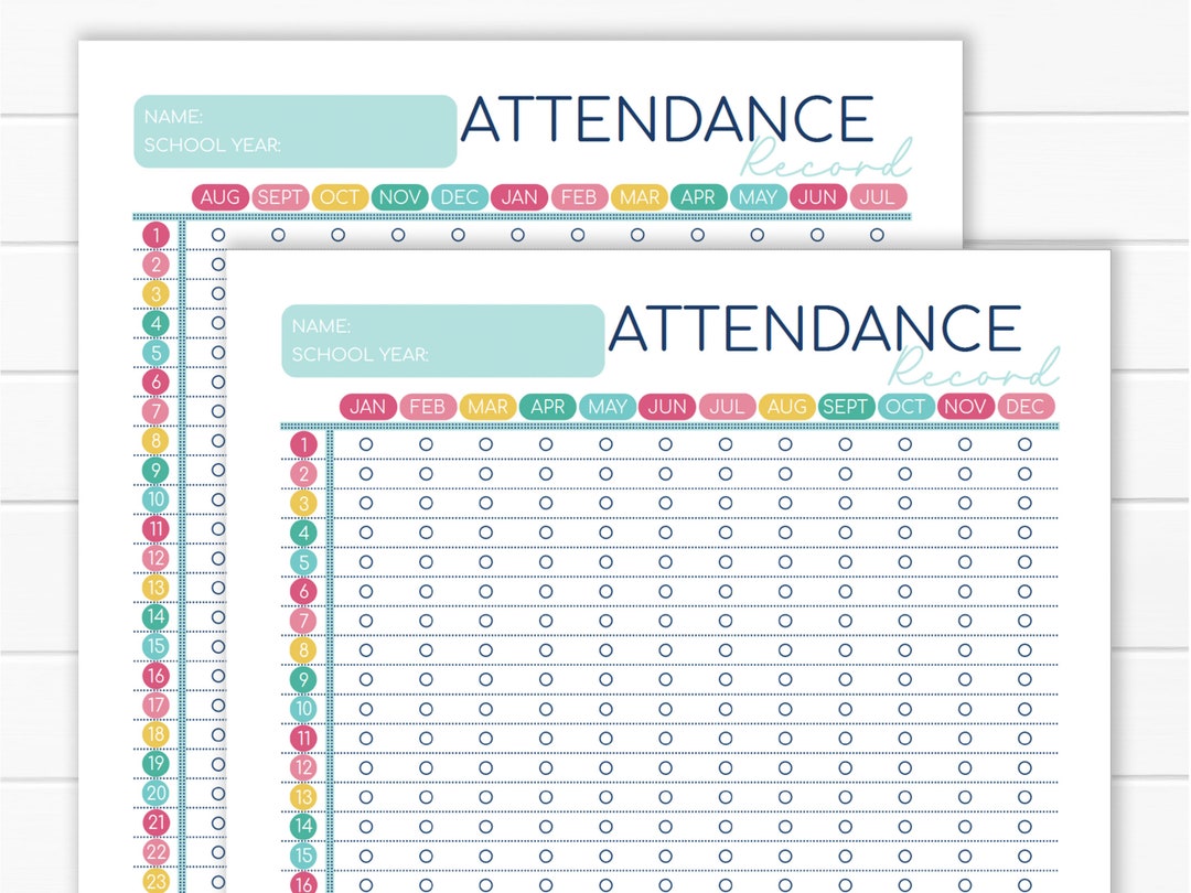 Homeschool Attendance Record - Student Attendance Log - Child Attendance Tracker - Attendance Sheet - Editable Template PDF #2005 - Etsy homeschool-attendance-record-student-attendance-log-child-attendance-tracker-attendance-sheet-editable-template-pdf-2005-etsy
