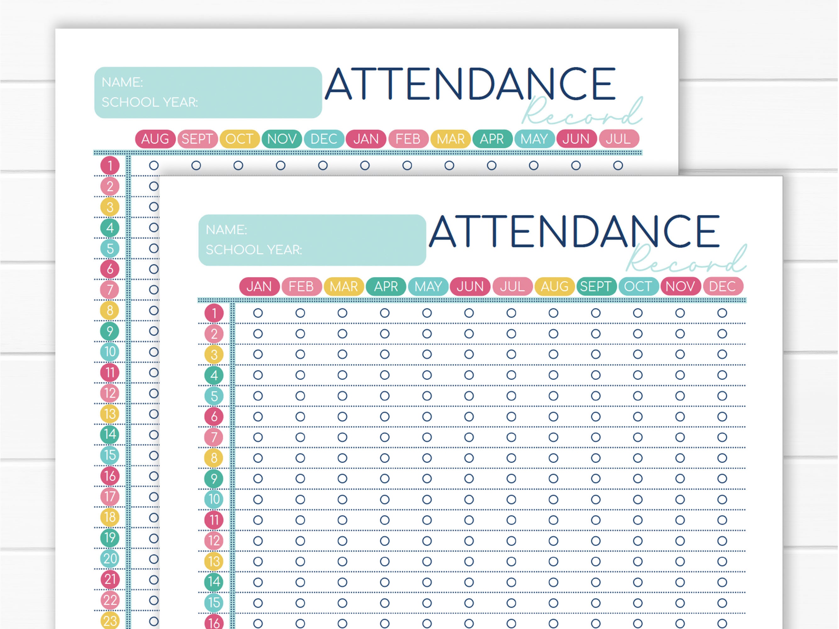 Homeschool Attendance Record - Student Attendance Log - Child Attendance  Tracker - Attendance Sheet - Editable Template PDF #2005