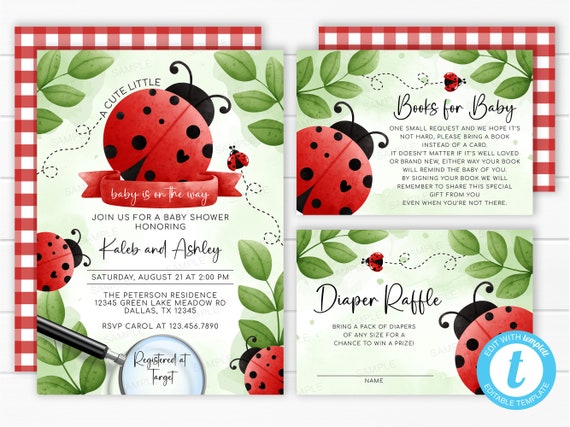 free printable ladybug invitations