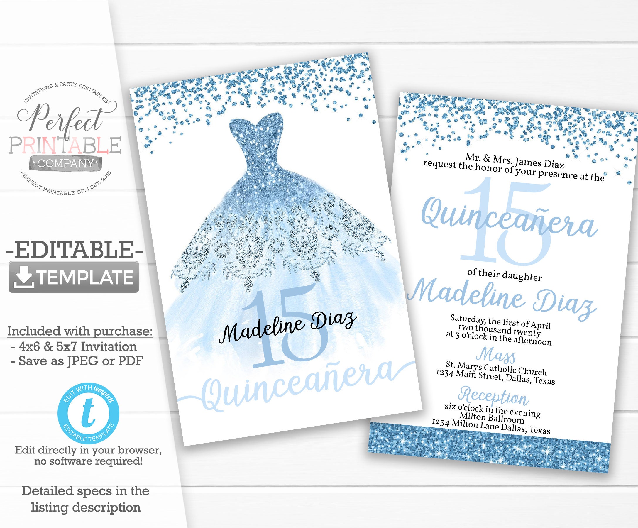 cinderella quince invitations