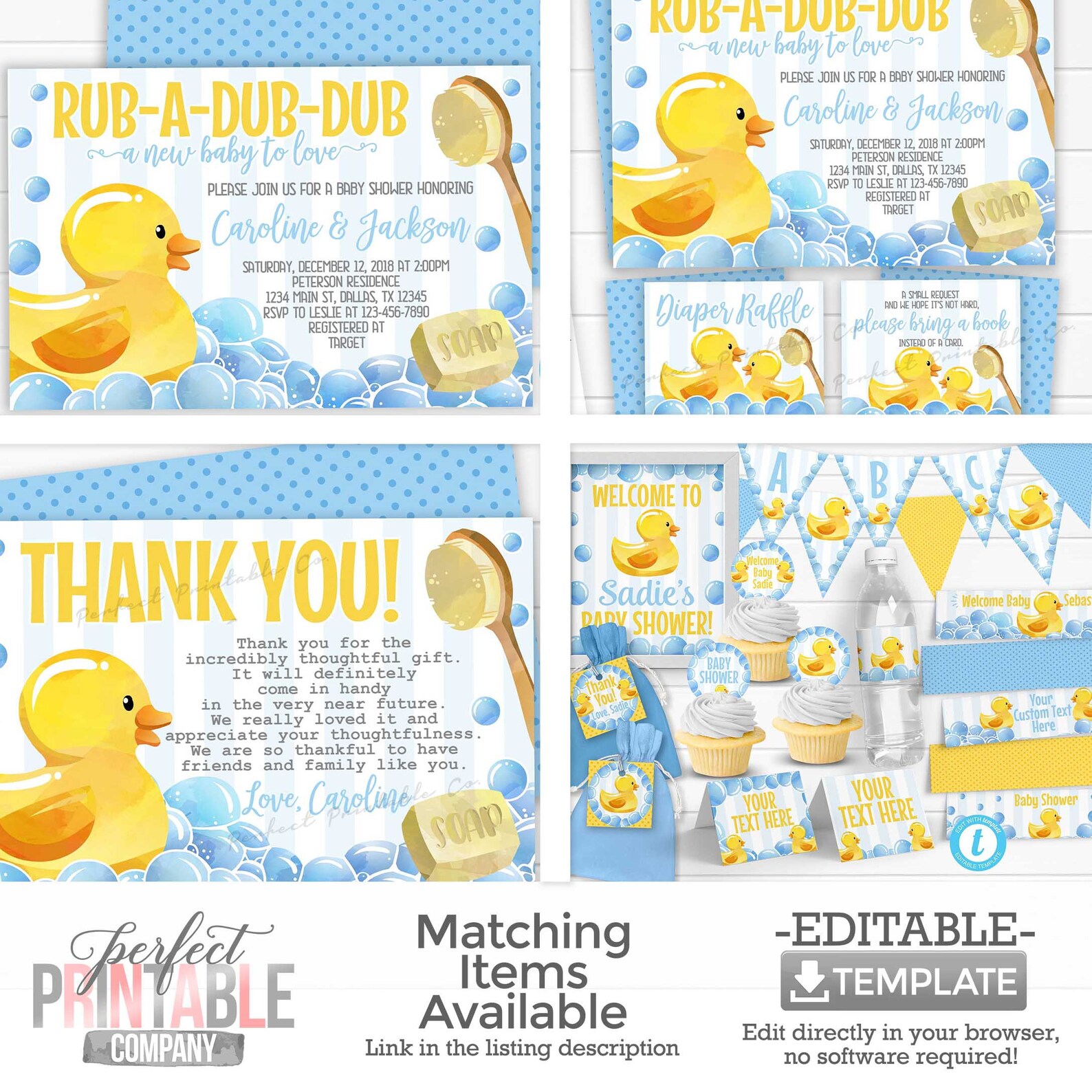Rubber Duck Water Bottle Labels Rubber Duck Water Bottle | Etsy