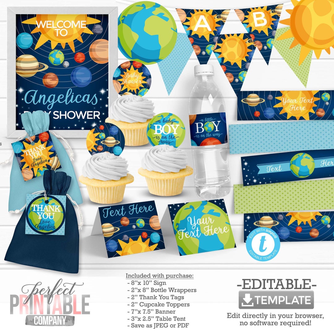 Outer Space Baby Shower Decorations, Baby Shower Decorations