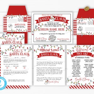 Letter to Santa | Dear Santa Letter | Christmas Wish List | Letter to North Pole | Holiday Wish List | Certificate From Santa Claus #1063