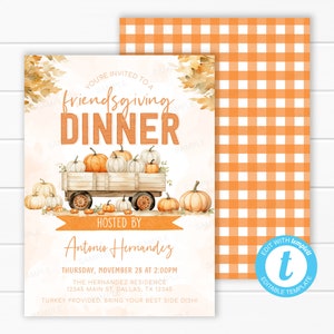 Friendsgiving Dinner Invitation - Thanksgiving Invitation - Thanksgiving Invite - Friendsgiving Potluck Invitation - Editable Template #2109