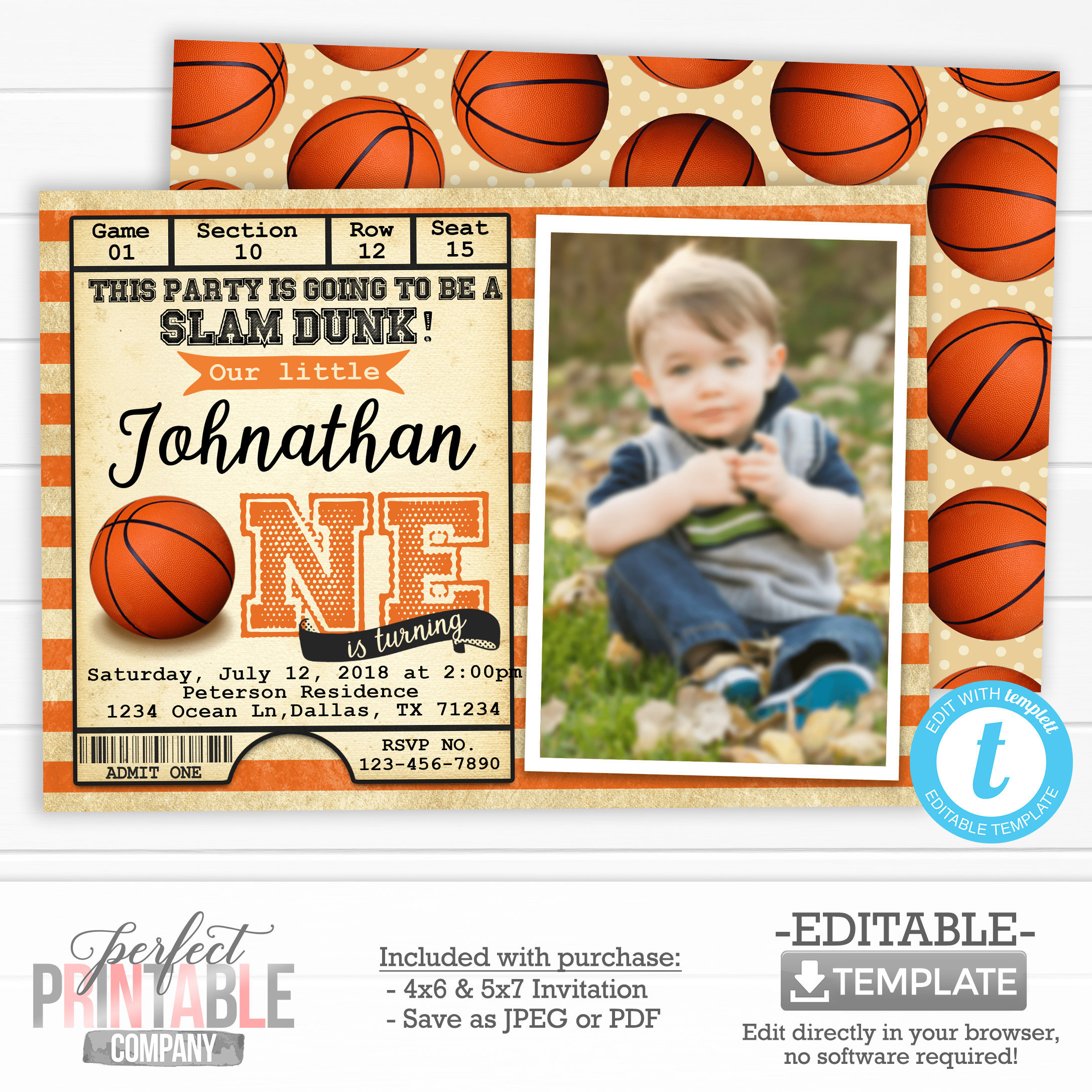 basketball-birthday-party-invitation-basketball-ticket-etsy