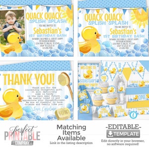 Rubber Duck Table Tents, Rubber Duck Place Cards, Rubber Duck Food ...