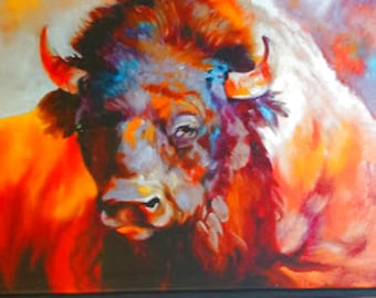Marcia Baldwin "Bull", Limited Edition Giclee on Canvas, W/COA