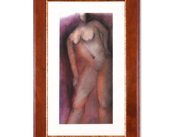 Neal Doty "Untitled Portrait" Orignal Mixed Media Framed Painting, Signed, COA