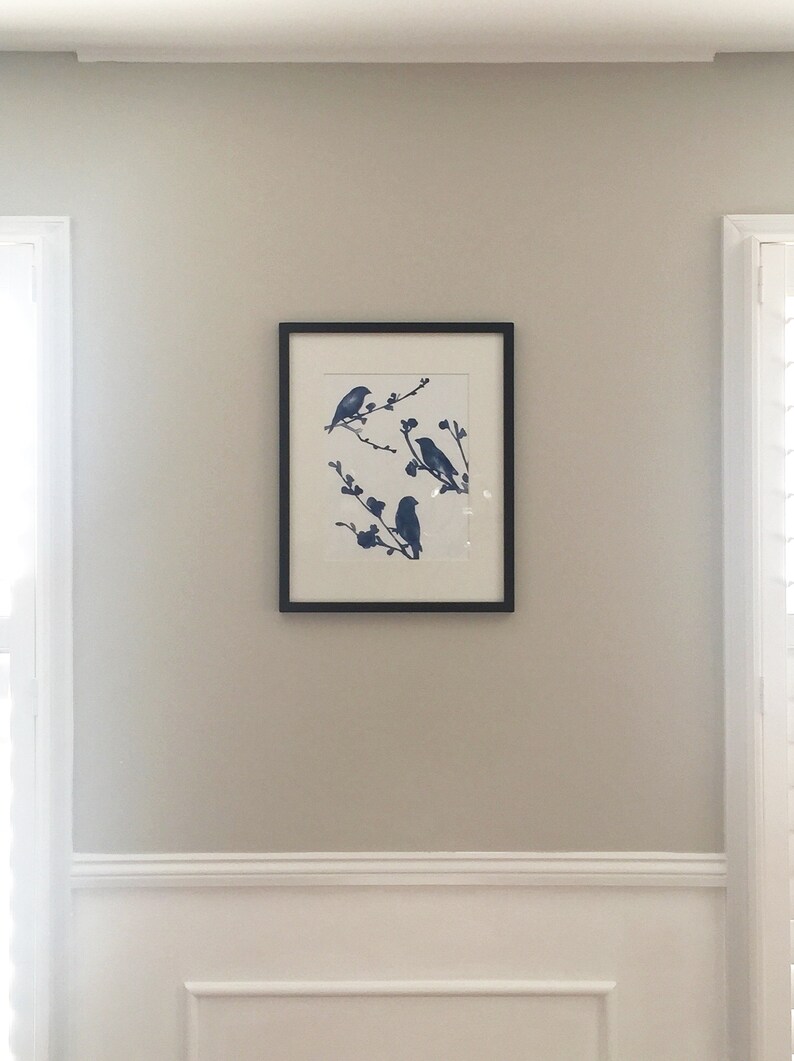 original artwork watercolor painting rustic modern 3 Little Birds Watercolor Print watercolor print Originals series bird art SMc