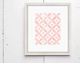 Diamond Bloom Watercolor Print - SMc. Originals, watercolor, floral, modern, original artwork, watercolor print, simple, pattern print