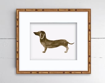 Dachshund Watercolor Print - SMc. Originals, watercolor painting, rustic, modern, original artwork, nursery decor, nursery art, dog print