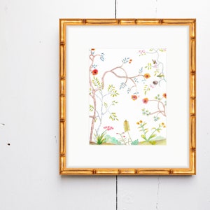 Gold Bamboo Frame - Add a frame to your Watercolor Print - SMc. Originals - watercolor, art, frame, gold, silver, bamboo, home decor,