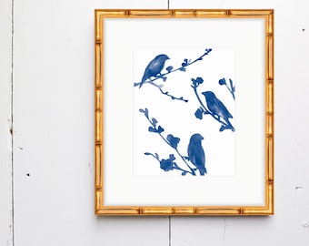 3 Little Birds Watercolor Print - SMc. Originals, watercolor painting, rustic, modern, original artwork, series, watercolor print, bird art