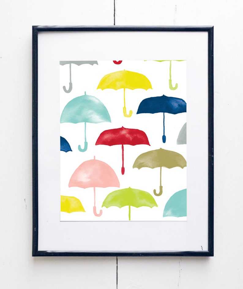 Umbrella Watercolor Print Smc. Originals Watercolor - Etsy