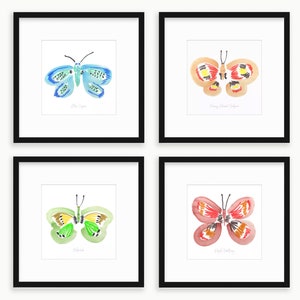 Butterfly Prints - Set of 4 - SMc. Originals, original art, art prints, butterflies, watercolor, mixed media, hand painted, giclee print