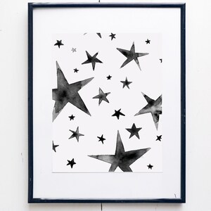 Stars Watercolor Print SMc. Originals, watercolor painting, nursery decor, nursery art, stars watercolor, nursery watercolor, original art image 4