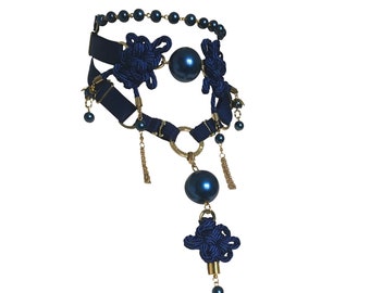 Gia choker - Mini knot choker - Satin and rope - 3 chokers included - stackable
