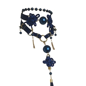 Gia choker - Mini knot choker - Satin and rope - 3 chokers included - stackable