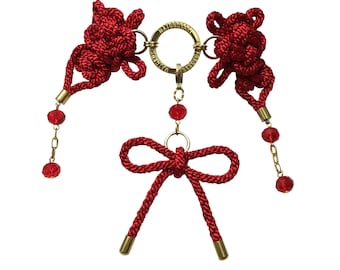 Helia choker - Mini knot choker - Satin and rope with detachable bow