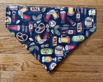 Beer and Pretzels Print Pet Bandana