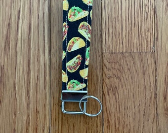 Taco Themed Fabric Wristlet Key Fob