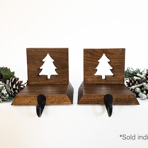 Christmas Tree Stocking Holder | Mantle Stocking Hanger | Wooden Christmas Tree | Stocking Display | Stocking Hanger | Christmas Stocking