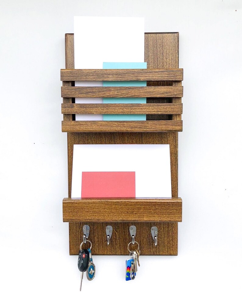 Mail Holder Mail and Key Holder Wall Organizer Entryway Etsy